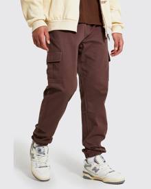 Boohoo Tall Slim Fit Cargo Trousers - Brown - S