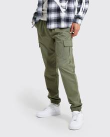 Boohoo Tall Slim Fit Cargo Trousers - Green - S