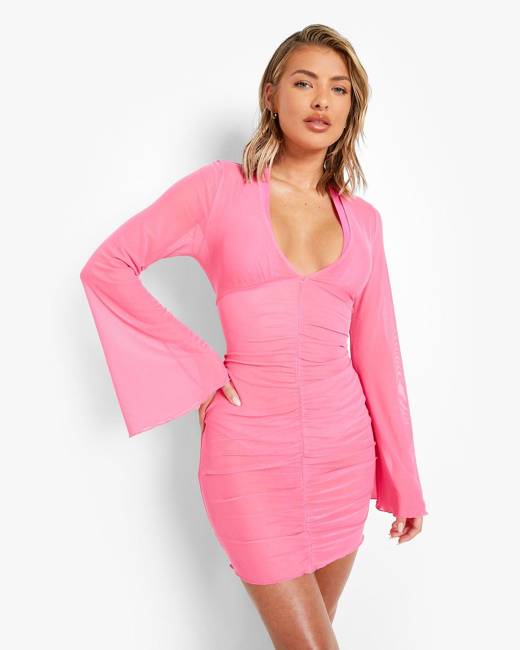 Finesse Bikini Island Pink Summer Short Beach Dress Womens Size Large 12 14 