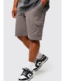 Boohoo Plus Elastic Waist Cargo Shorts - Grey - XXXL