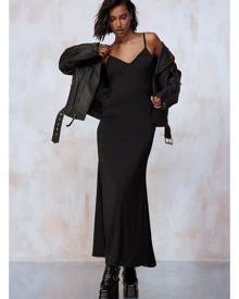 Boohoo Kourtney Kardashian Barker Maxi Satin Dress - Black - 6