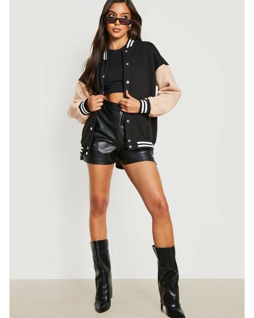 🐴🤎 @FashionNova 🔎 Pick up the phone boots 🔎Best in class J varsity  jacket 🔎catalina cargo mini skirt