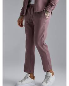 Boohoo Slim Pleated Crop Trouser - Purple - L