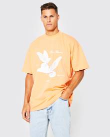 Boohoo Tall Oversized Dove Graphic T-Shirt - Orange - S