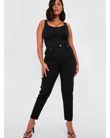 Boohoo Plus High Waist Mom Jeans - Black - 16
