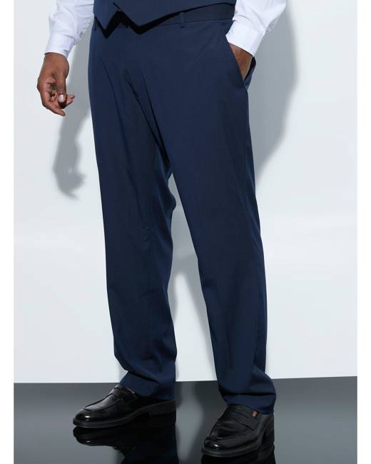 Tall Blue High Waisted Suit Pants