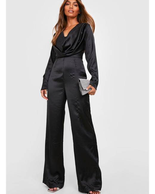 Women's Satin Jumpsuit - Satin Jumpsuit - Stylicy USA