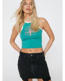 Boohoo Raw Hem Low Rise Micro Mini Denim Skirt - Black - 4