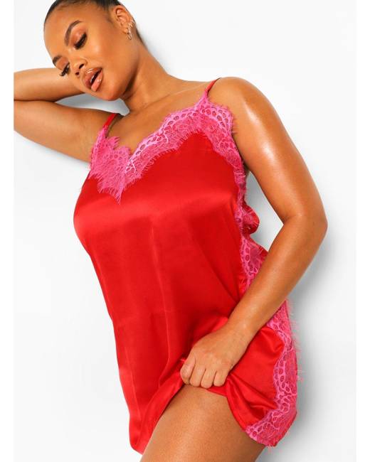 Red Women's Lingerie Chemises - Clothing