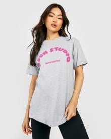 Dsgn Studio Bubble Text Oversized T-Shirt - Grey - S