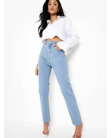 Boohoo Tall Basics High Waist Mom Jeans - Blue - 6
