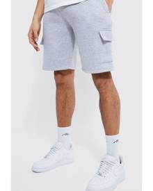 Boohoo Tall Extended Drawcords Cargo Jersey Short - Grey - S