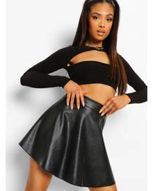 Boohoo Petite Pu Mini Skirt - Black - 4