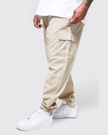 Boohoo Plus Slim Fit Cargo Trousers - Beige - XXXL