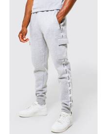 Boohoo Slim Fit Tape Cargo Jogger - Grey - S