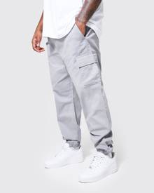 Boohoo Plus Slim Fit Cargo Trousers - Grey - XXXL