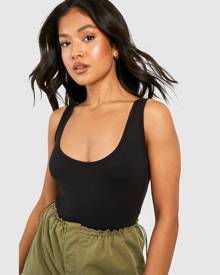 Boohoo Petite Basic 2 Pack Scoop Neck Bodysuit - Black - 4