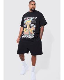 Boohoo Plus Oversized Graphic Boxy T-Shirt Set - Black - XXXL