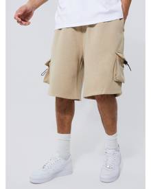 Boohoo Tall Dropped Crotch Toggle Cargo Short - Beige - S