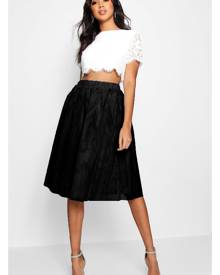 Boohoo Woven Lace Top & Contrast Midi Skirt Co-Ord Set - Black - 6 Boohoo Woven Lace Top & Contrast Midi Skirt Co-Ord Set - Black - 6