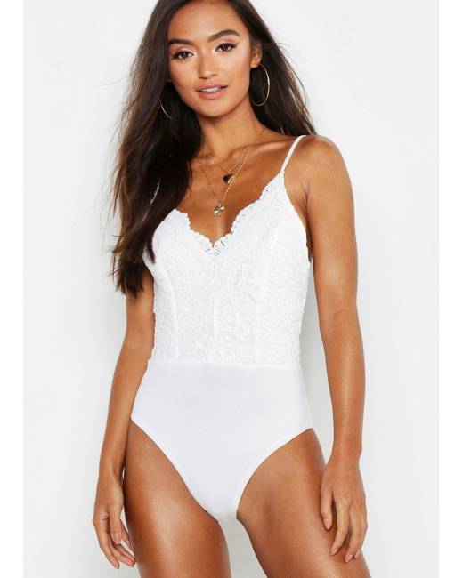 Slinky Wrap Front Thong Bodysuit