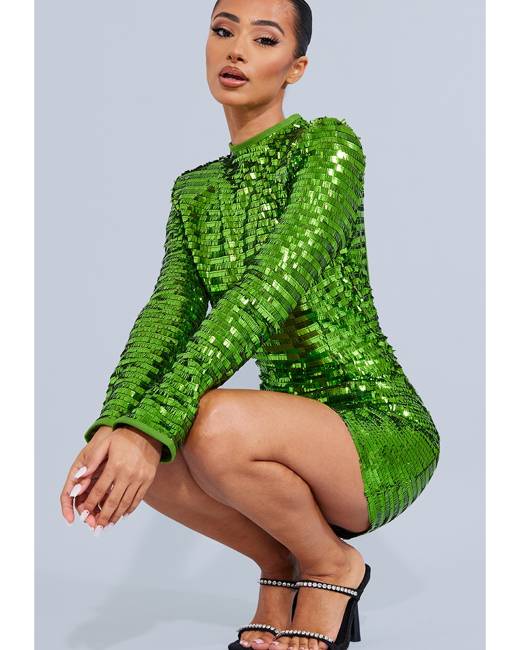 Bright Green Sequin Dress