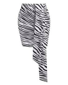 Zaful Zebra Striped Ruched Slit Skirt