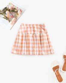 ZAFUL Plaid Pastel Pleated Flare Skirt