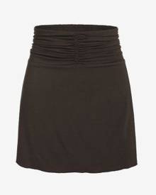 ZAFUL Solid Ruched Waist Mini Skirt