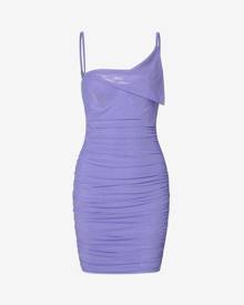 Zaful Ruched Mesh Overlay Foldover Bodycon Dress