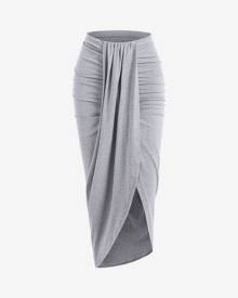 Zaful Draped Ruched Slinky Maxi Skirt