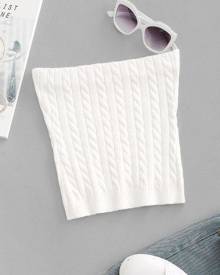 Zaful Cable Knit Crop Tube Top