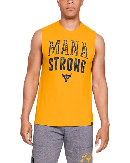 HUALA Mans Cotton Solid Color Crew Neck American More Than Strong Spirit Football Sports Tanks