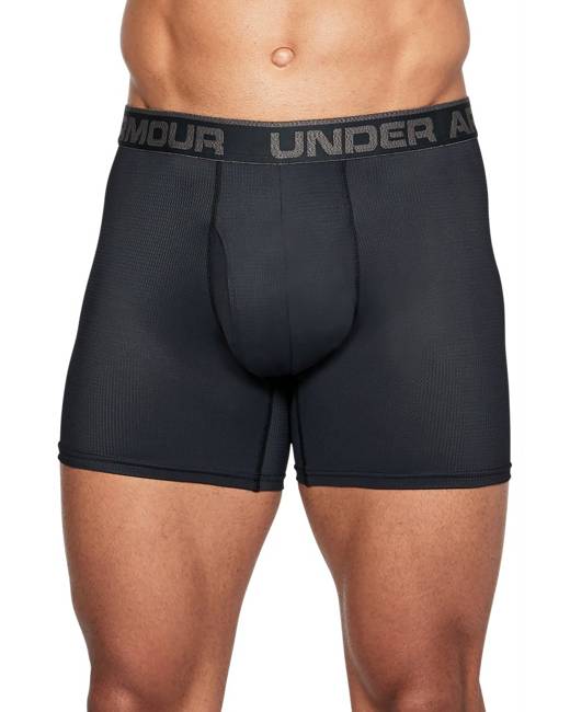 UNDER ARMOUR Threadborne Natural 3" BoxerJock Grey Briefs Underwear Mens L 2XL