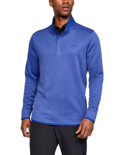men's ua storm sweaterfleece heather snap mock