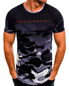 Yoins Men Summer Thin Sports Fitness Camouflage Letter Ombre Short Sleeve T-shirt