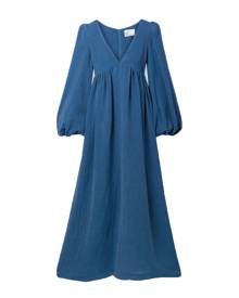 Lisa Marie Fernandez Women's Carolyn Linen Maxi Dress in Blue size 1/XS Lisa Marie Fernandez Women's Carolyn Linen Maxi Dress in Blue size 1/XS