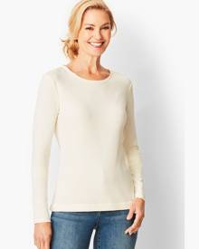 Talbots Women's Shirt Plus Size 2X Striped Navy Coral Long Sleeve