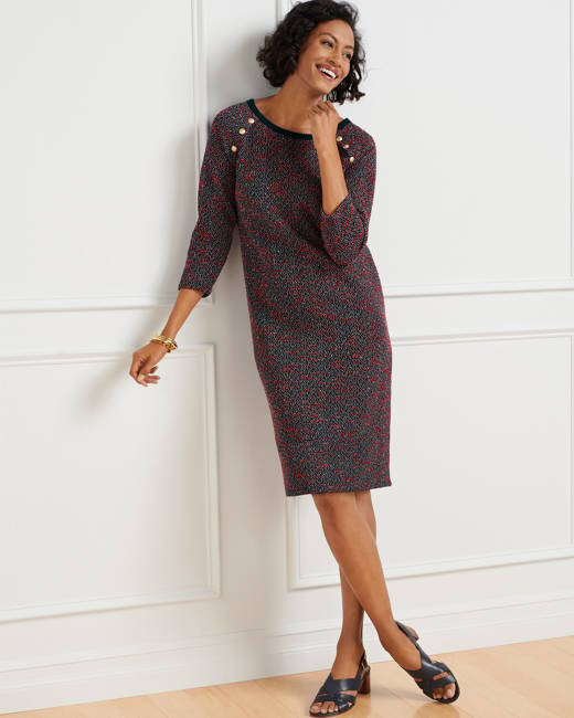 Talbots Effortless Jersey Shift Dress - Majestic Tiles