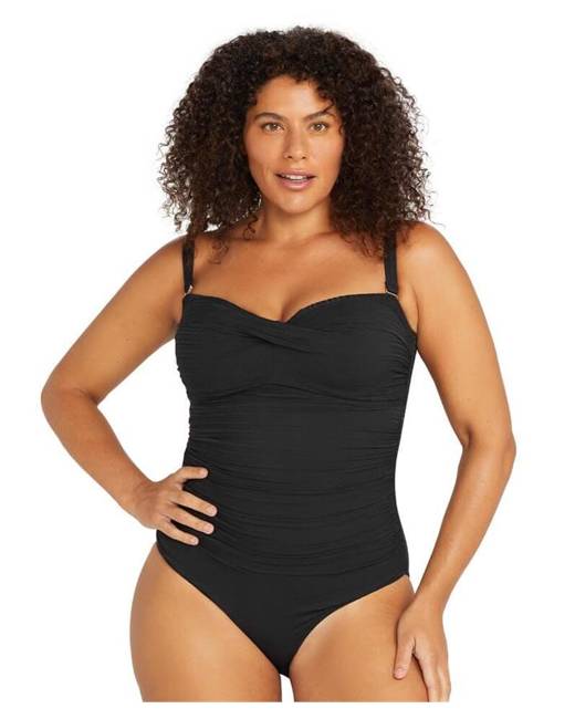Sea Level Eco Essentials Cross Front A-DD Cup One Piece Swimsuit - Black