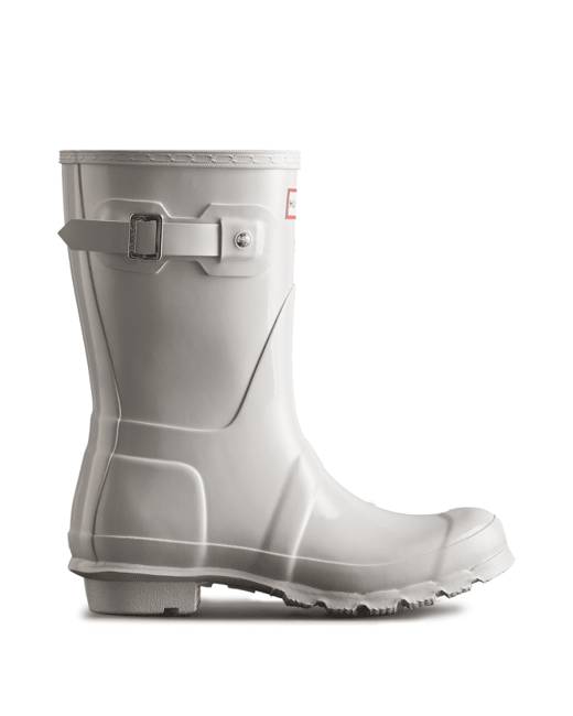 White short sale rain boots