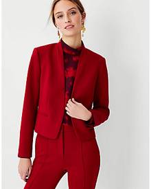 Ann Taylor The Cropped Cutaway Blazer in Double Knit