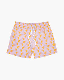 Sport Swim Shorts Copacabana Nuvem Print Lilac & Sunset Yellow M