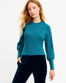 Loft Shimmer Puff Sleeve Sweater