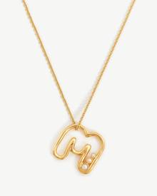 Chubby Pearl Initial Pendant Necklace - Initial M 18ct Gold Plated Vermeil/Pearl Chubby Pearl Initial Pendant Necklace - Initial M 18ct Gold Plated Vermeil/Pearl