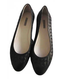 Bottega Veneta black Leather Ballet Flats