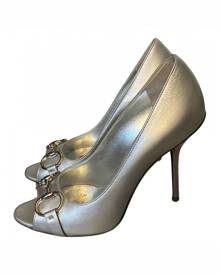 Gucci silver Leather Heels
