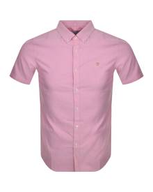 Farah Vintage Brewer Short Sleeve Shirt Pink