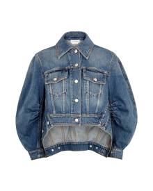 Alexander McQueen Blue Cropped Denim Jacket