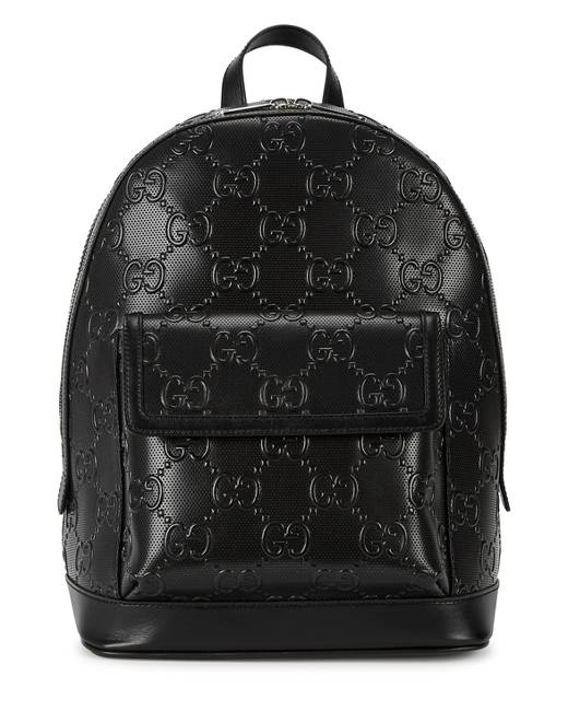 Gucci black logo red striped backpack